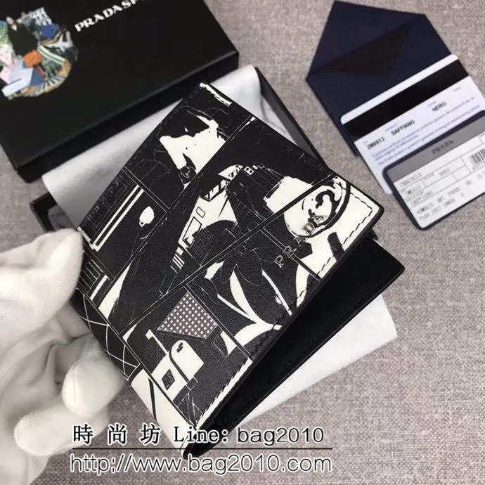 PRADA普拉達 官網同步 2018最新漫畫印象系列 男士卡片夾 2M0513 DD1442